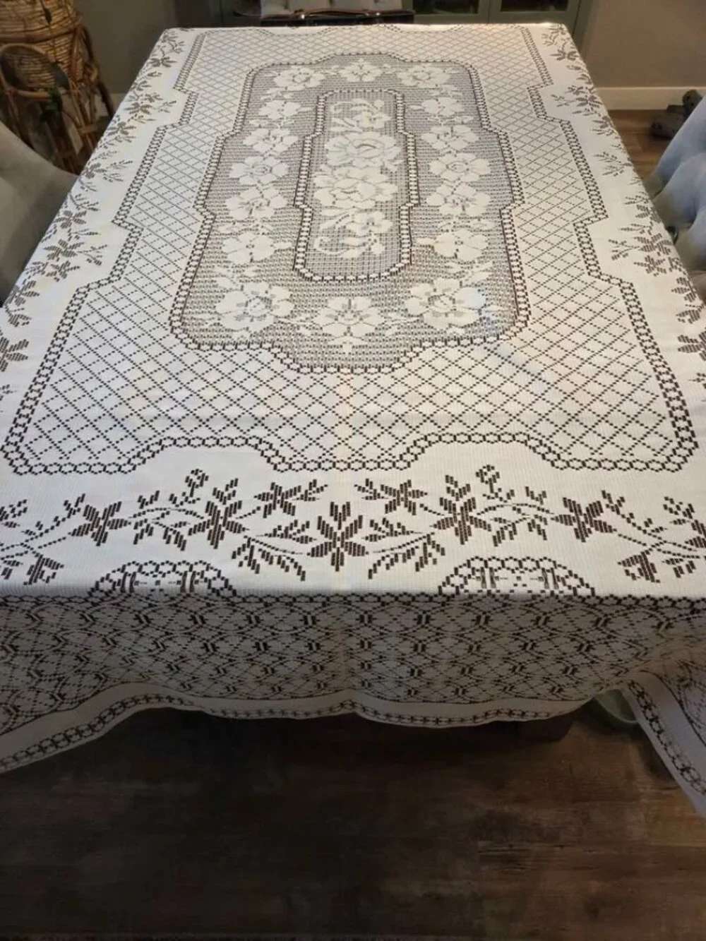 Vintage lace tablecloth